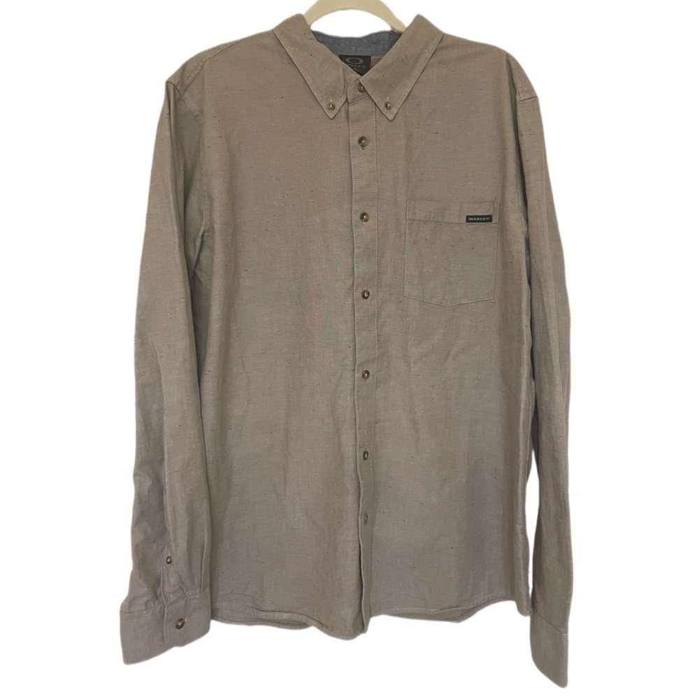 Oakley Khaki Long Sleeve Button Down Shirt